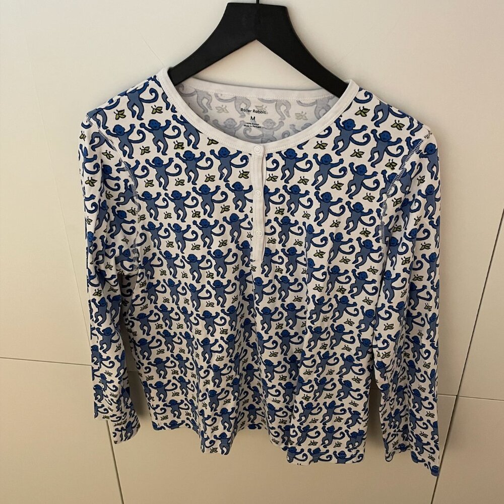Roller Rabbit - Monkey Pajama Top and Pant Set - Blue